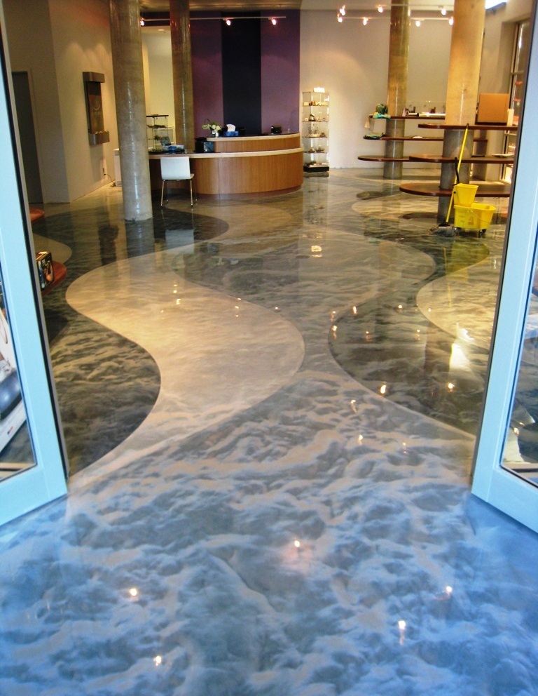 colour full mettalic flooring